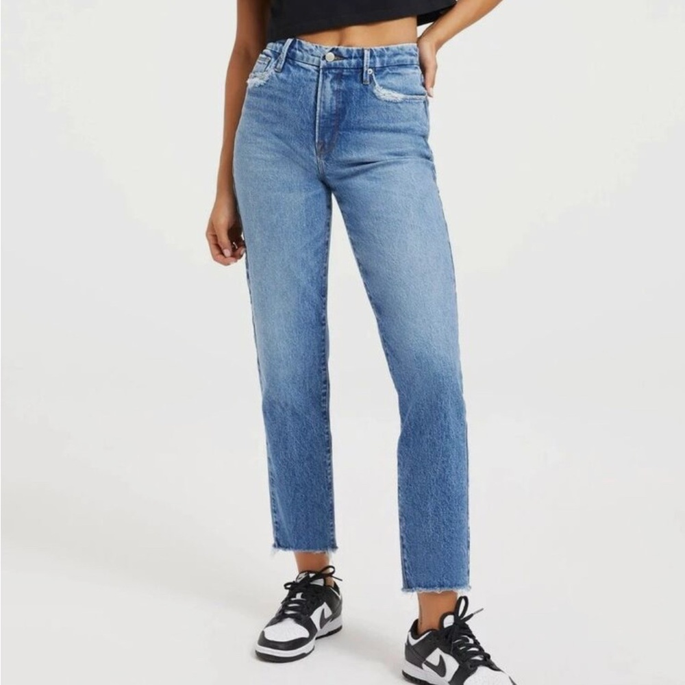 🌟NEW GOOD AMERICAN GOOD VINTAGE HIGH RISE STRAIGHT JEANS